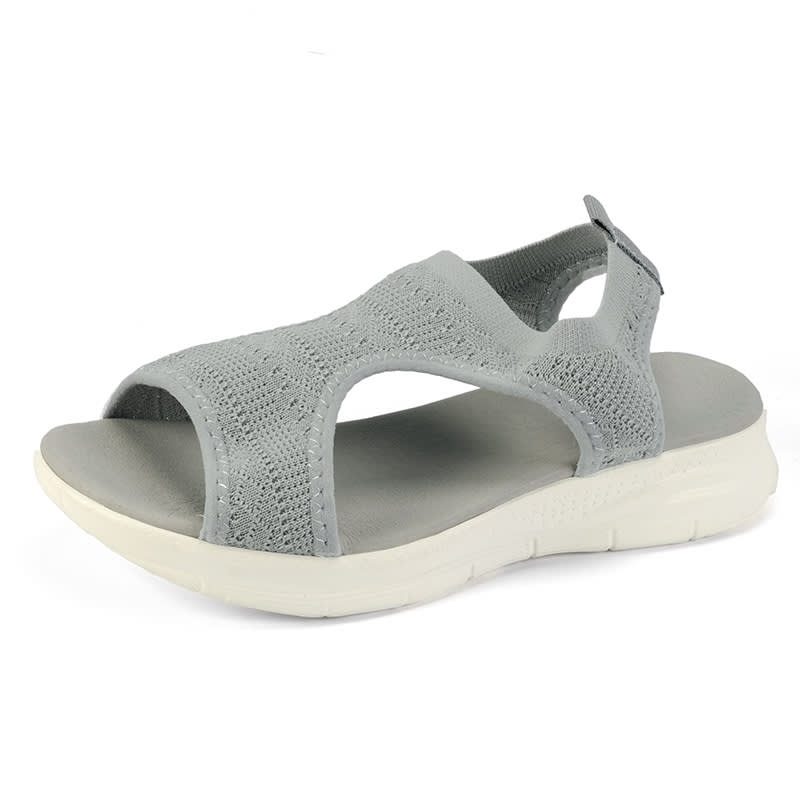 Women's Flyknit Sandals Hollow Peep-toe Roman Shoes view 4