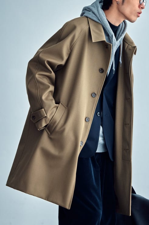 Wool Profile Trench Coat Raglan Sleeve view 3