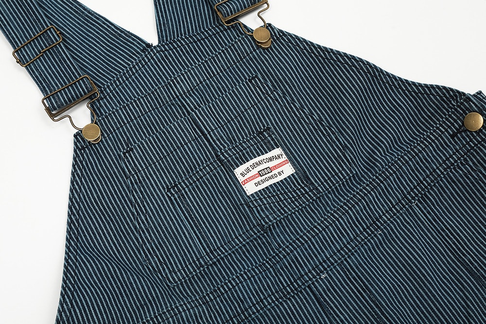 Vertical Stripes Working Bib Top Pants Men view 13