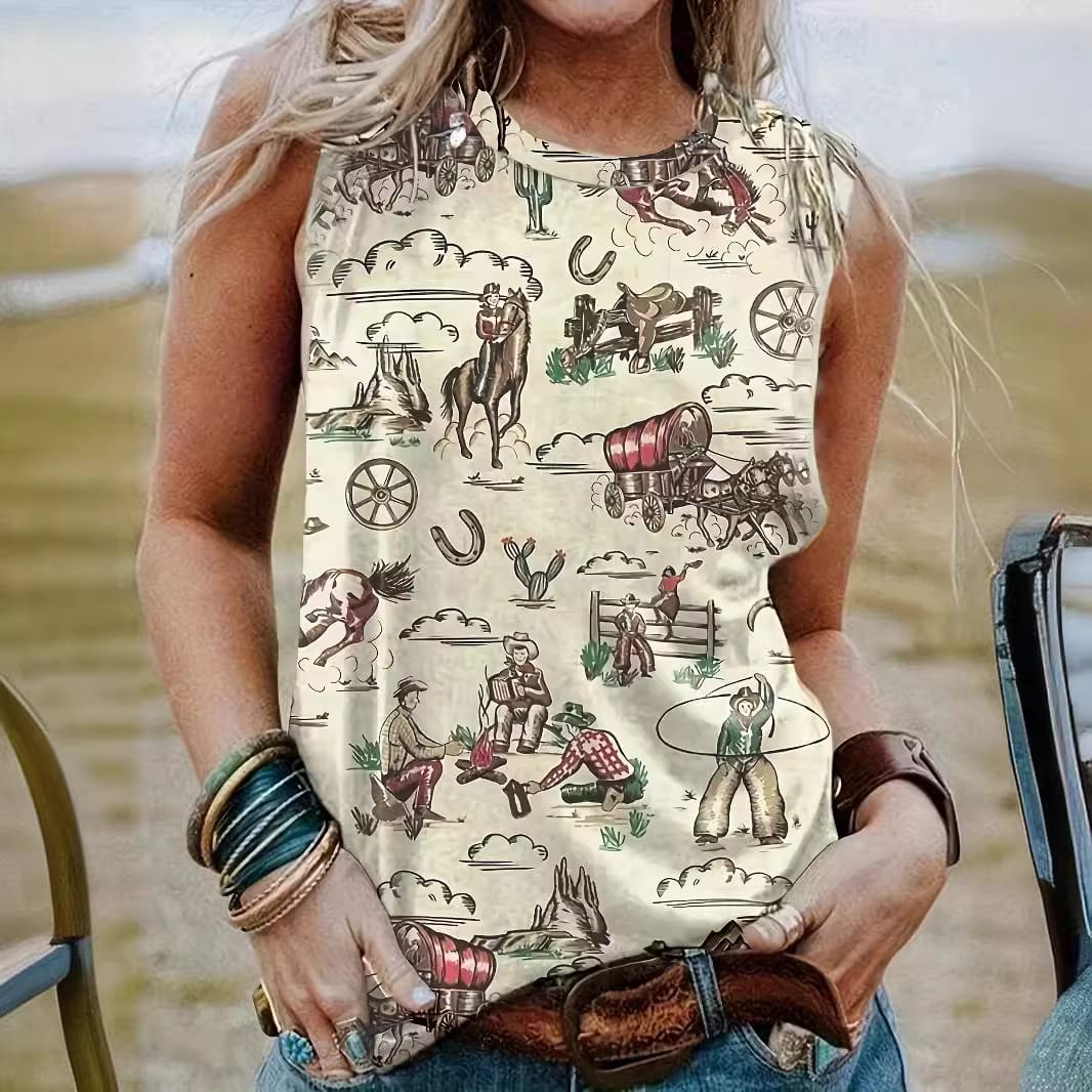 Women's Vest Women's Western Style Summer Digital view 3