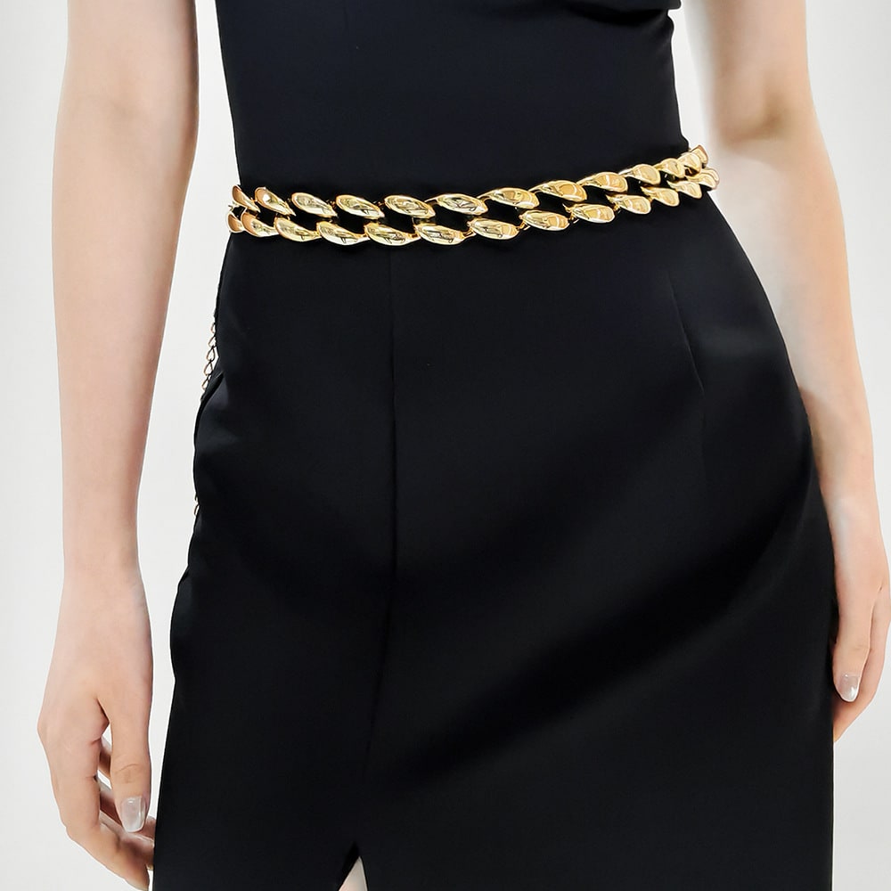 Ladies Decoration Coat Hollow Out Versatile Personality Punk Waist Chain view 21
