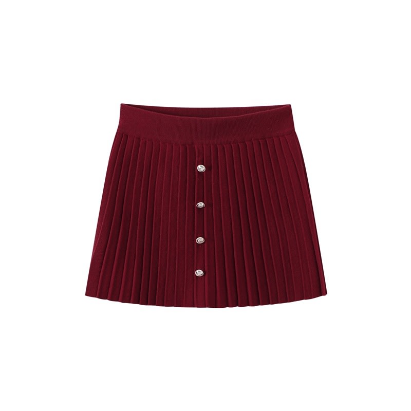 High Waist Crimp A- Line Skirt Suit Elegant Skirt Outfit view 3
