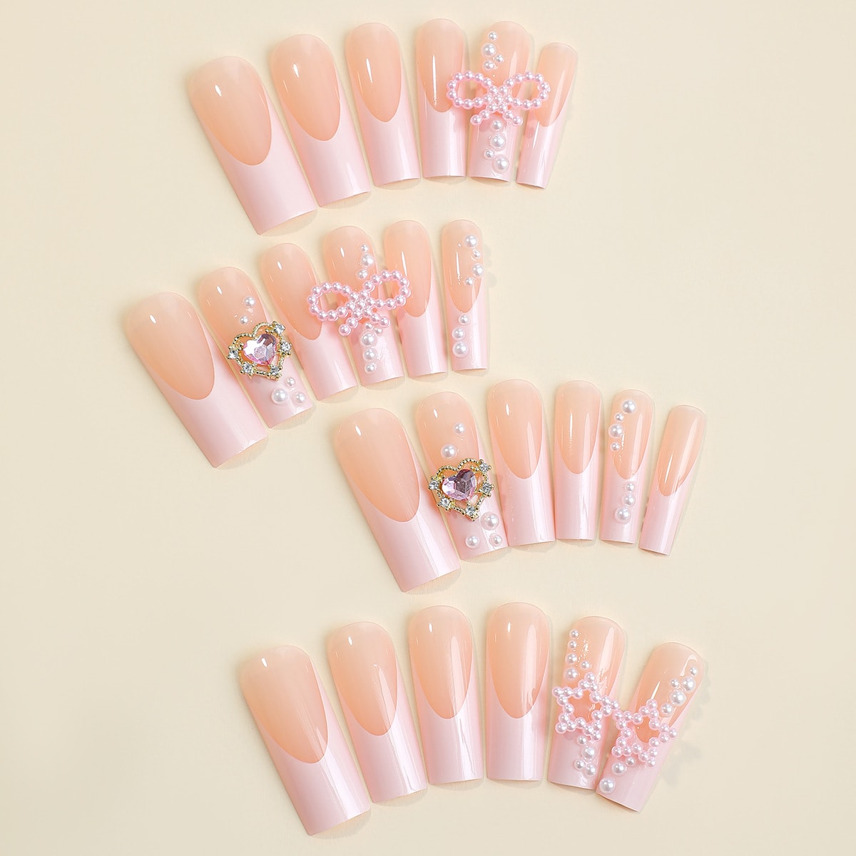 Women's Love Diamond Bow Wear Nail Tip view 4