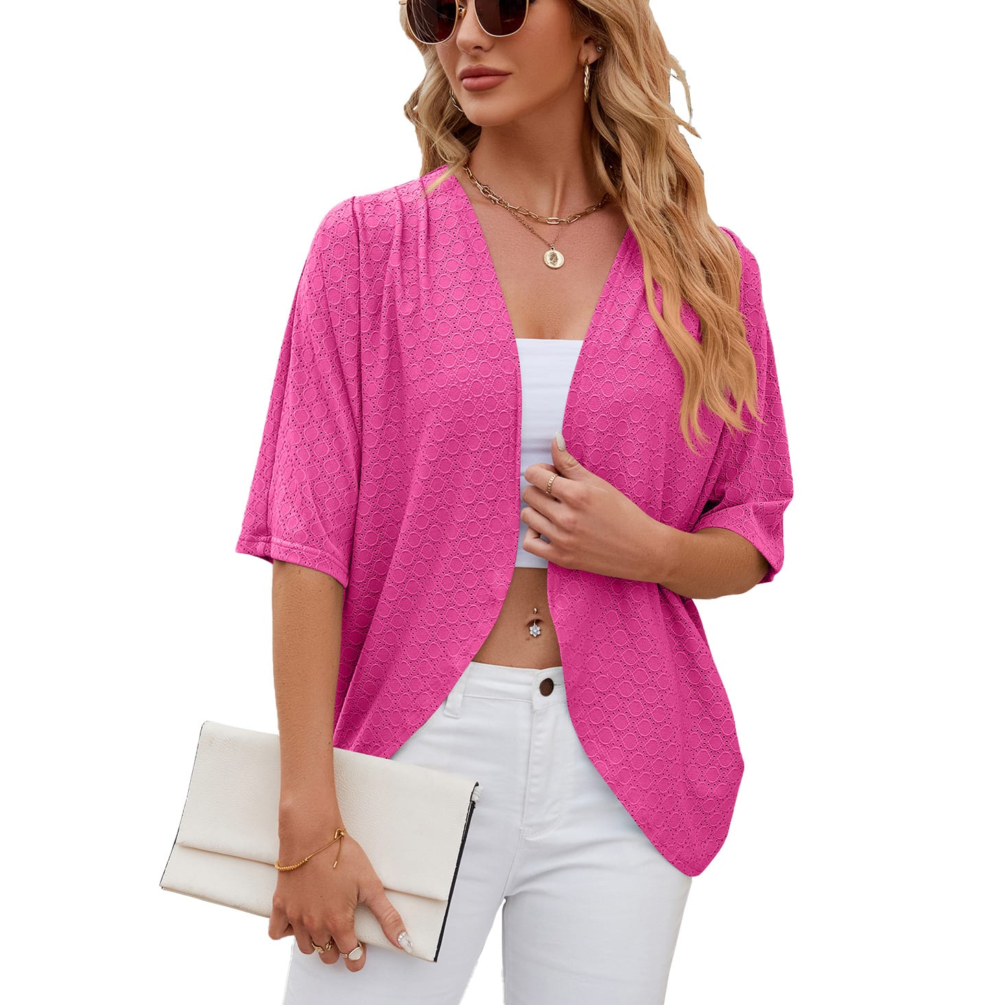 Half Sleeves Cardigan Knitted Cardigan Coat Office Cardigan view 7