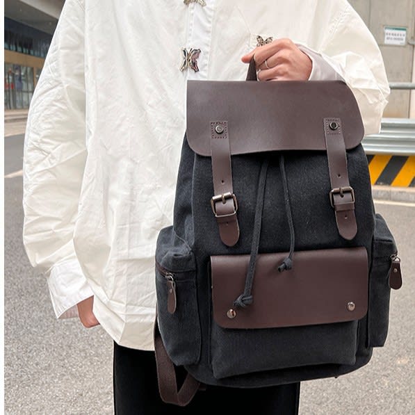 Retro Wear-resistant Large-capacity Backpack view 6