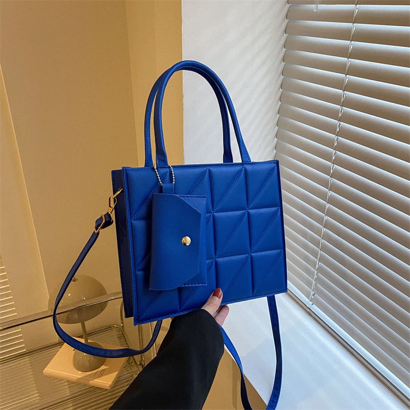Fashion Plaid Shoulder With Small Wallet Simple Elegant Portable Square Tots Women's Handbag view 4