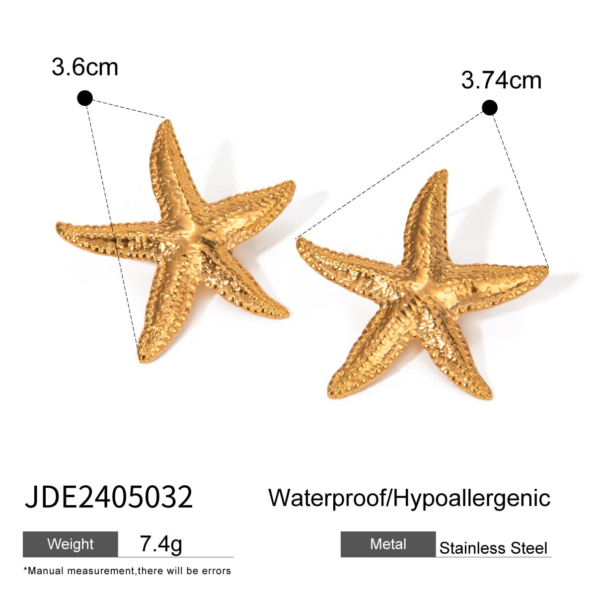 Serene Gold Starfish Earrings view 5
