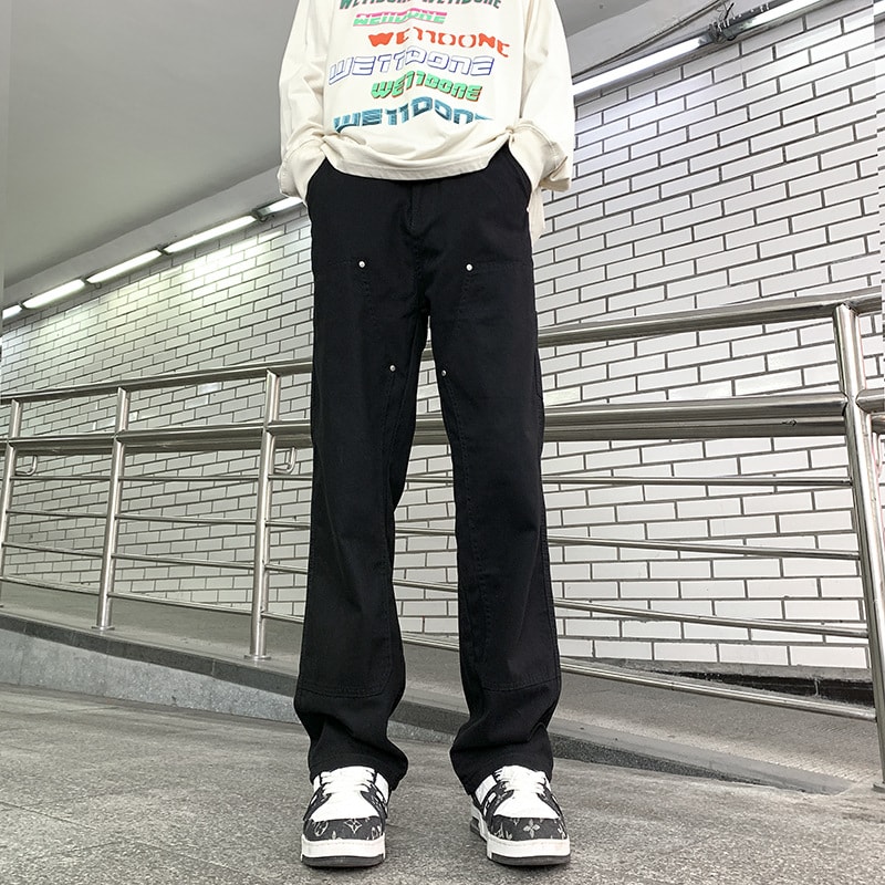 Double-knee Willow Logging Overalls Men's Loose Straight Casual Pants view 6