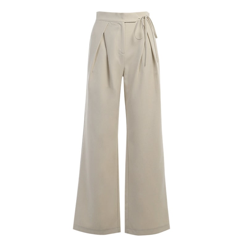 Knitted Casual Sports Trousers High Waist Loose Straight Wide Leg view 26