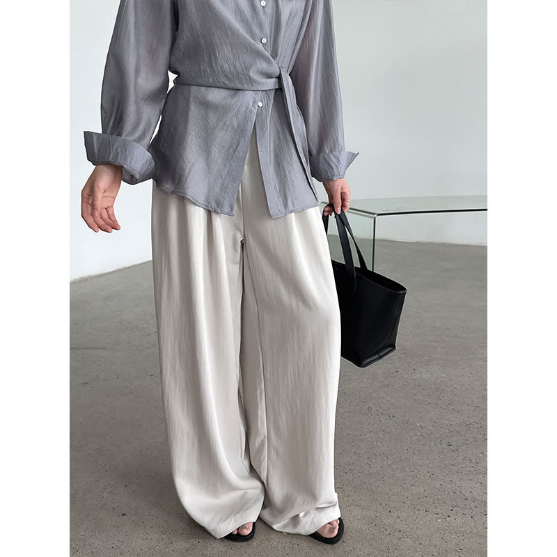 Simple Comfortable Yamamoto High Waist Wide Leg Trousers view 3