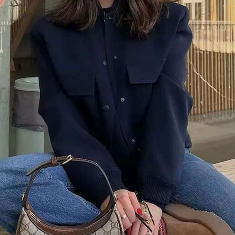 Stand Collar Large Pocket Women's Jacket Coat view 7