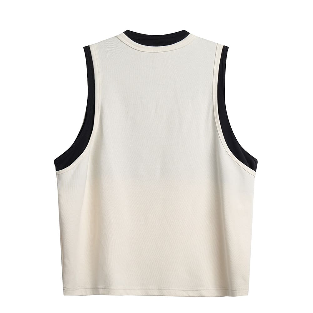 Fake Sports Vest Casual Letter Embroidered Loose Top view 13