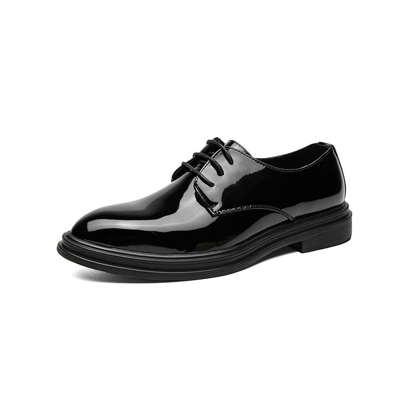 Glossy Pointed Business Leather Shoes Men's British Fashion view 2
