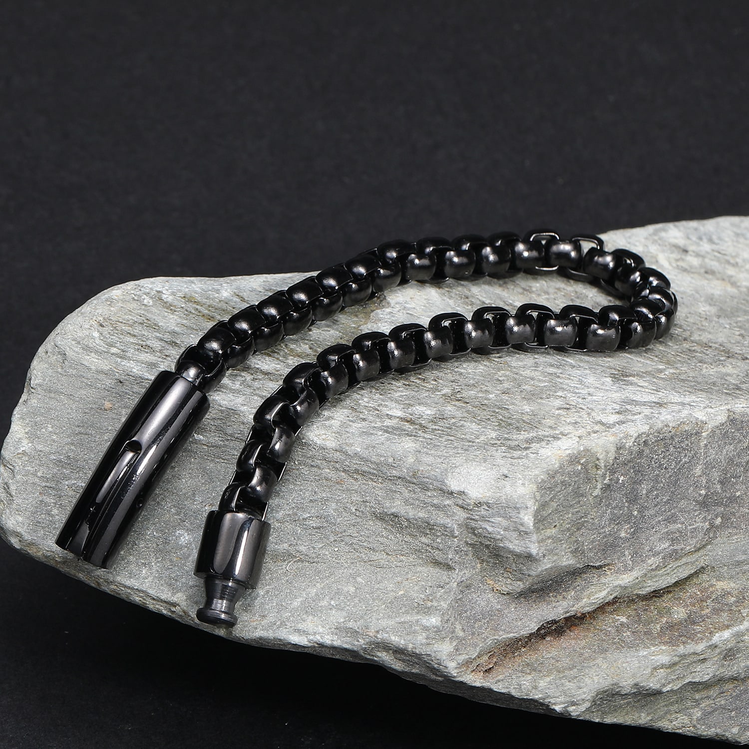 Titanium Steel Men's Stainless Steel Pearl Bracelet view 5
