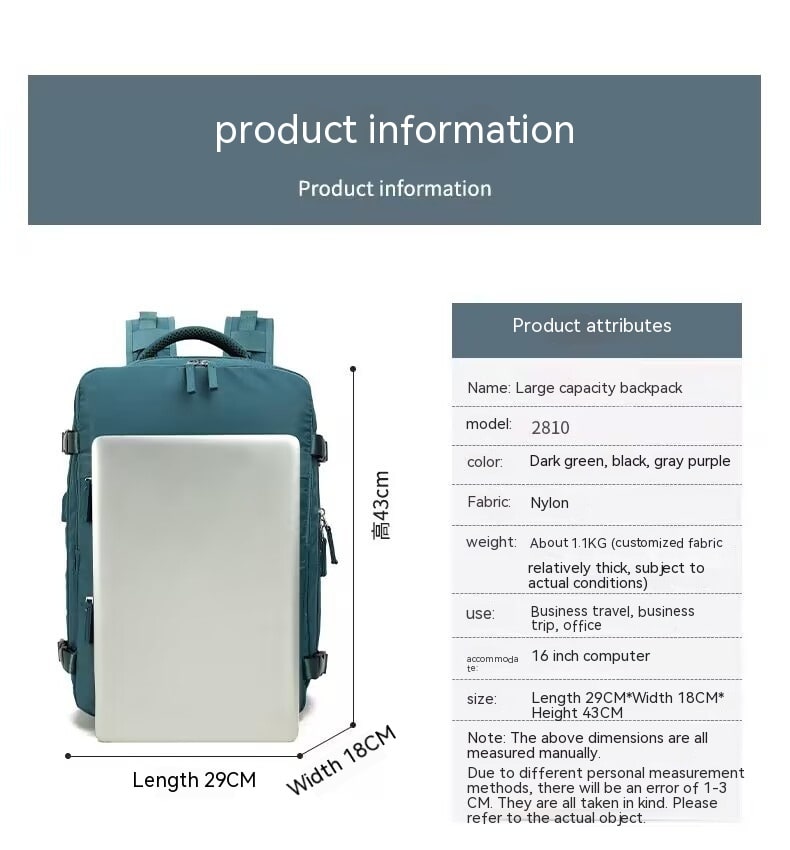 Large Capacity Nylon Travel Waterproof Outdoor Dry Wet Separation Backpack Lightweight Multi-function Bag view 14