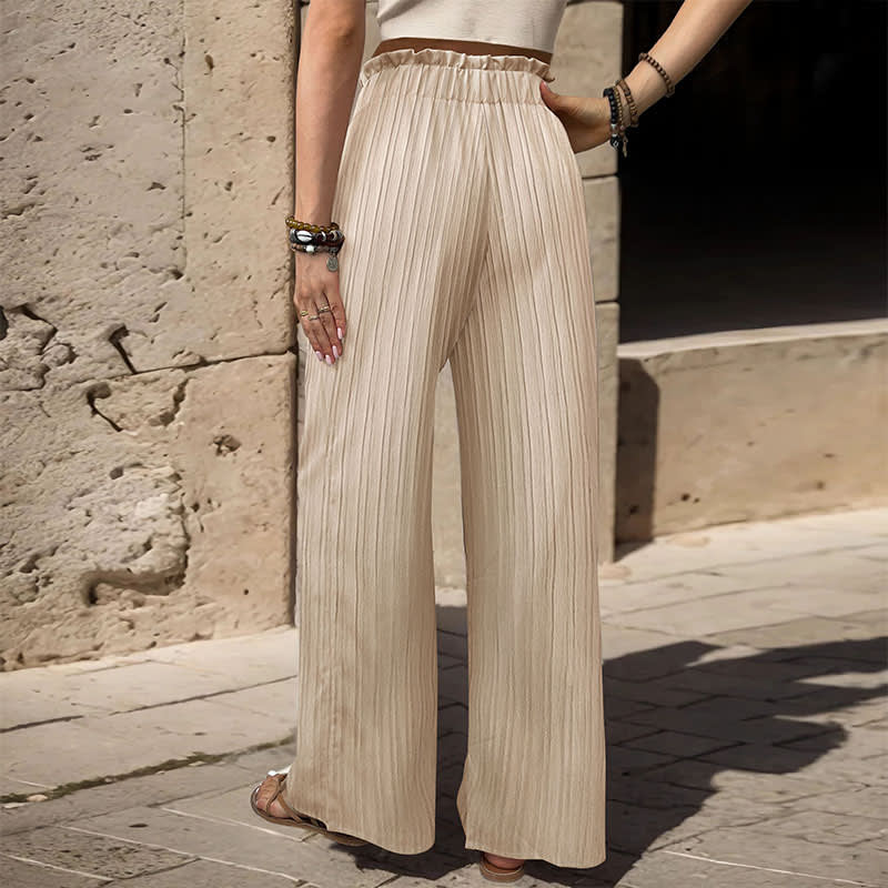 Tied Lotus Leaf Elastic Trousers view 7