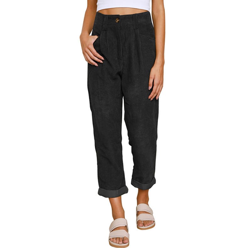 Baggy Corduroy Straight Pants Oversized Spodnie Elegant Trousers New Broek Women Causal Spring Fall High Wasit Pantalones view 23