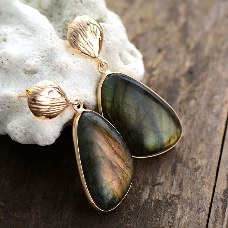 Labradorite Earrings Popular Natural Stone Ornament view 3