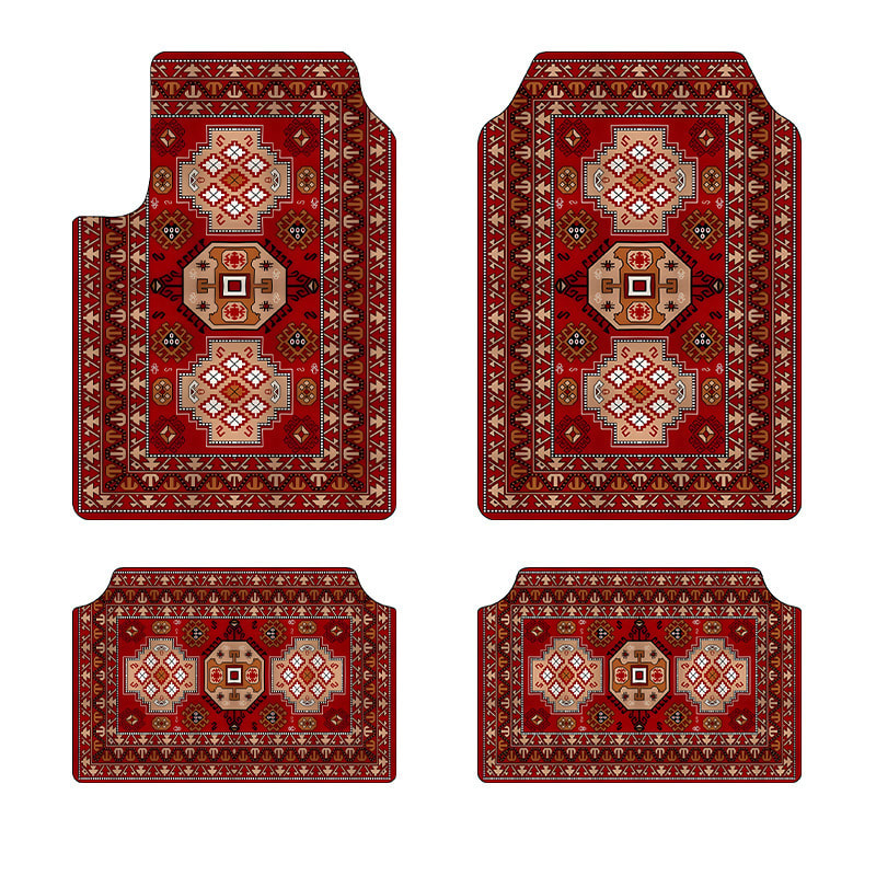 Bohemian Style Foot Mat Household Stain-resistant Non-slip Four-piece Set