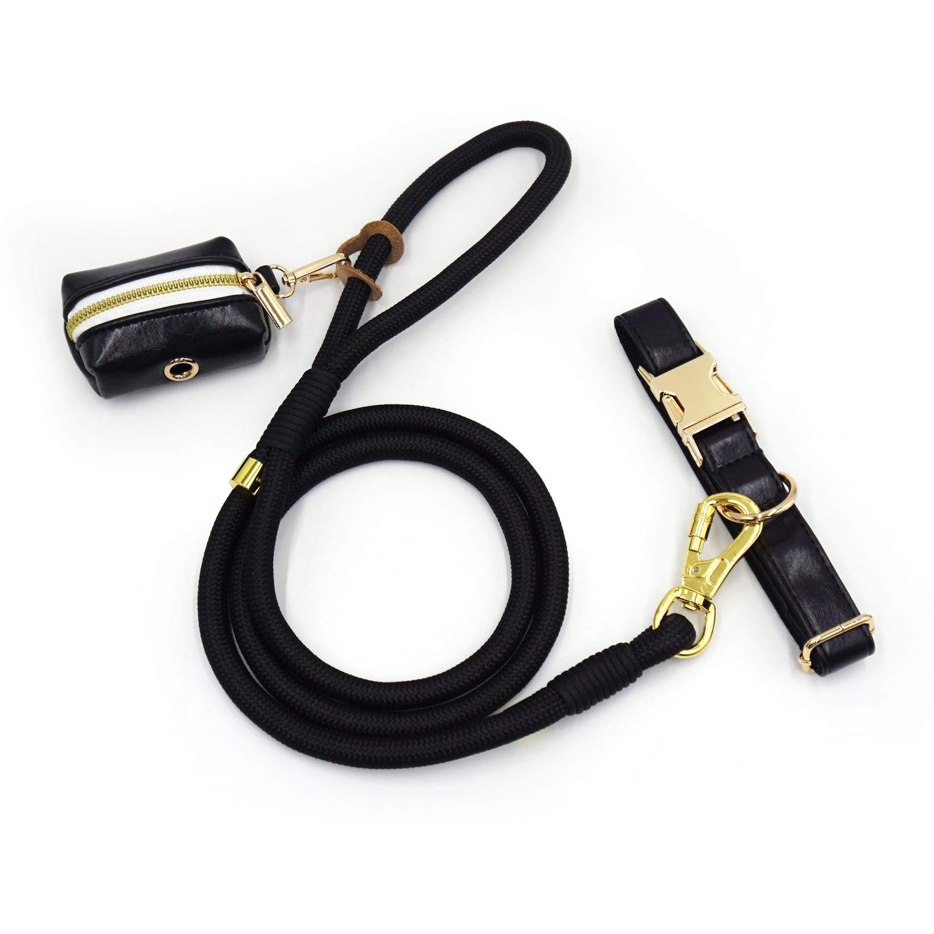 New Leather Hand-woven Round Rope Strong Dog Rope Leash view 1