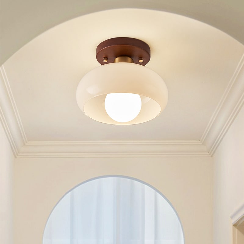 Cream Style Walnut Ceiling Lamp Minimalist Creative Lamps view 6