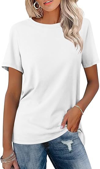 European And American Style Women Round Neck Loose Fashion Casual Short Sleeve view 2