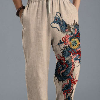 Men's Loose Casual Straight-leg 3D Printed High Waist Wide Leg Pants view 6