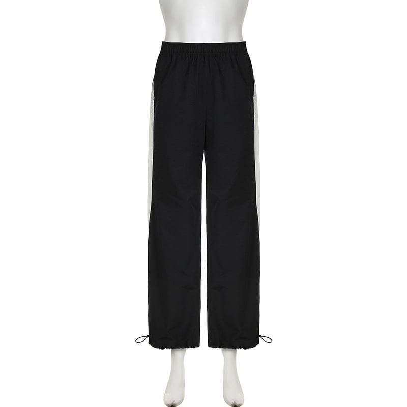 American Street Style Stitching Lightweight Woven Pants Low Waist Loose Casual Pants view 15