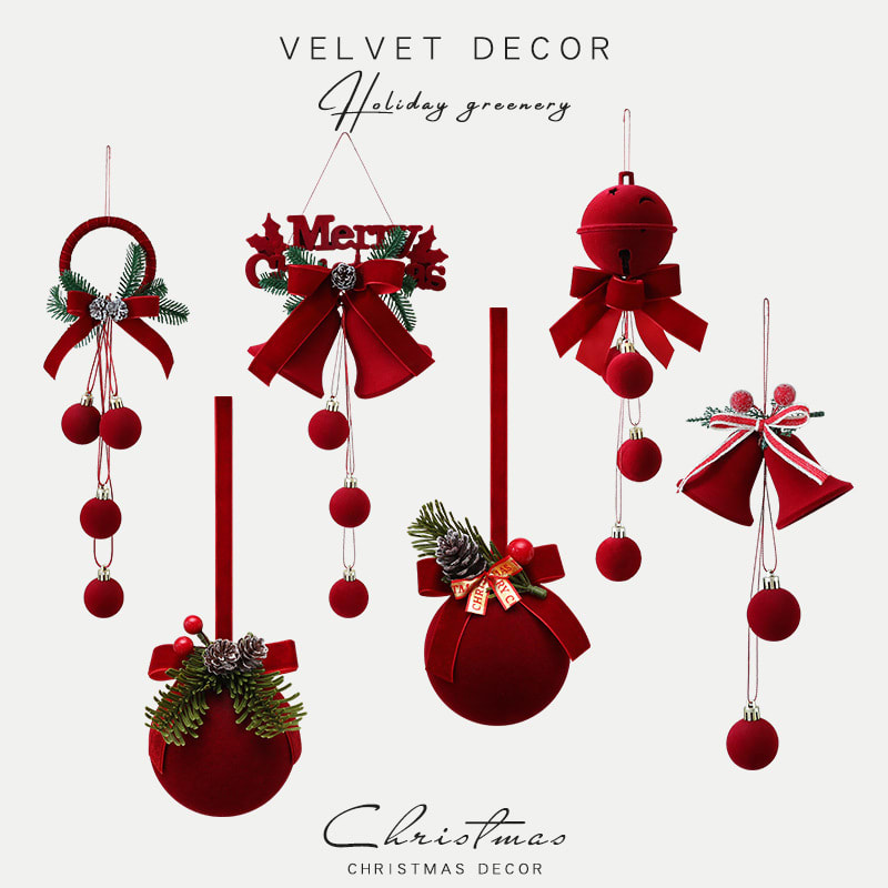 Exquisite Christmas Shop Windows Tree Hanging Decorations Ornaments Festival Party Atmosphere Decoration Props Christmas Bells view 8