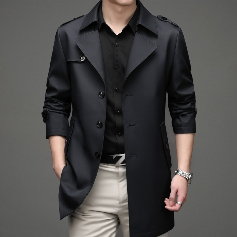 Casual Single-breasted High-end Plus Size Men's Jacket view 3