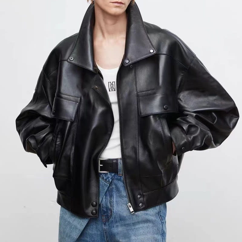 New Sheepskin Retro Loose Profile Casual Short Jacket view 3