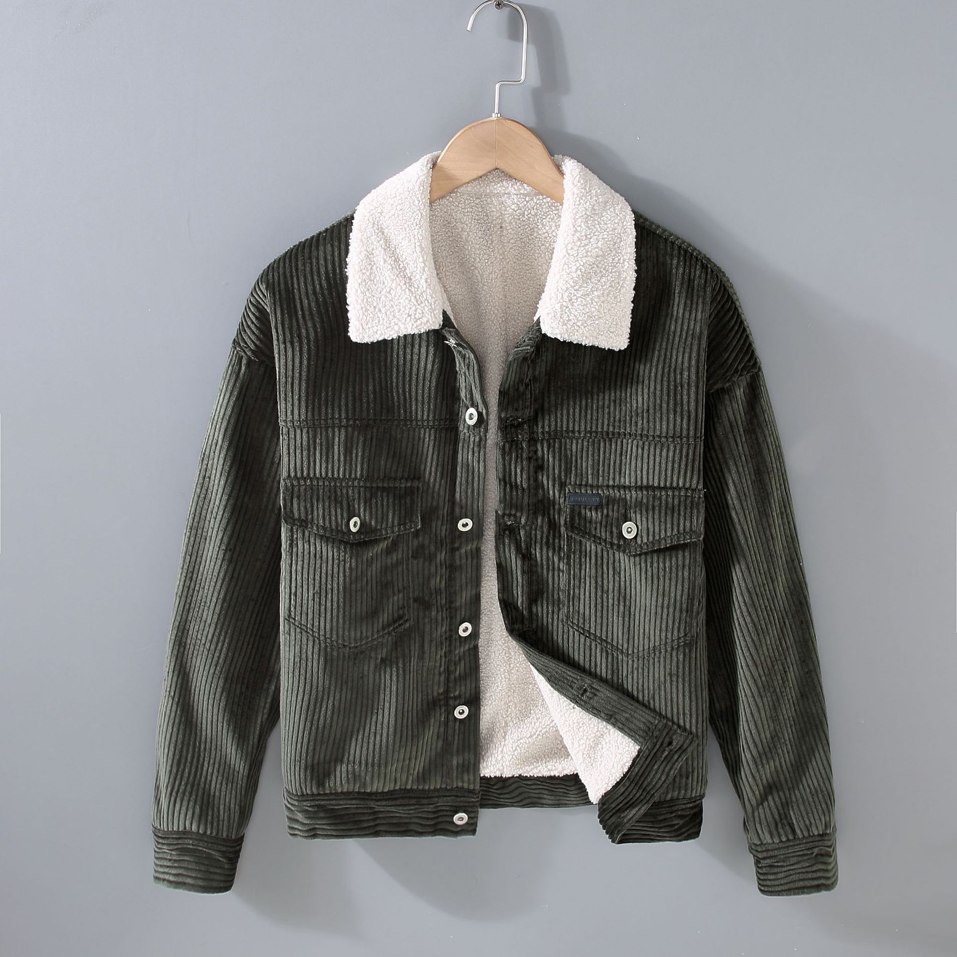 Winter New Japanese Style Corduroy Plus Sheep Chilli Velvet Jacket Casual Men's Coat view 4