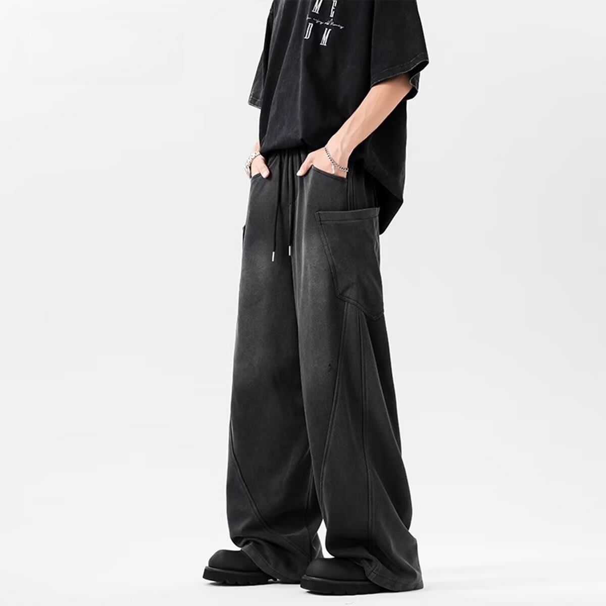 Retro Machete Pants Men's Baggy Straight Trousers view 5