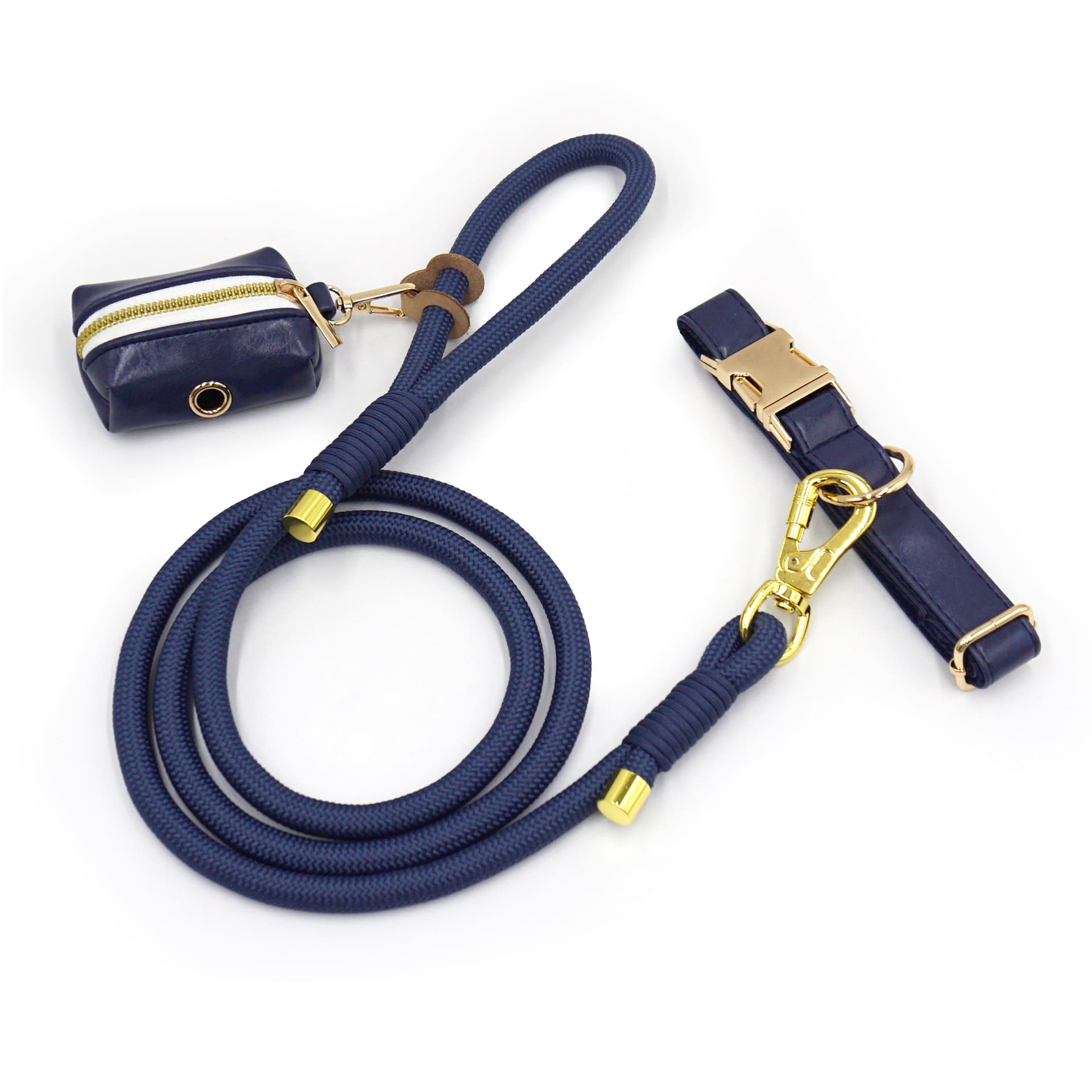 New Leather Hand-woven Round Rope Strong Dog Rope Leash view 3