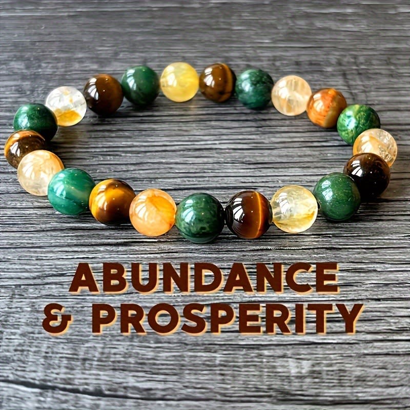Universal Natural Stone Bracelet Citrine Dongling Stone Malachite Bracelet view 2