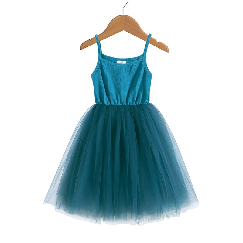 Girls' Rib Mesh Camisole Dress view 3