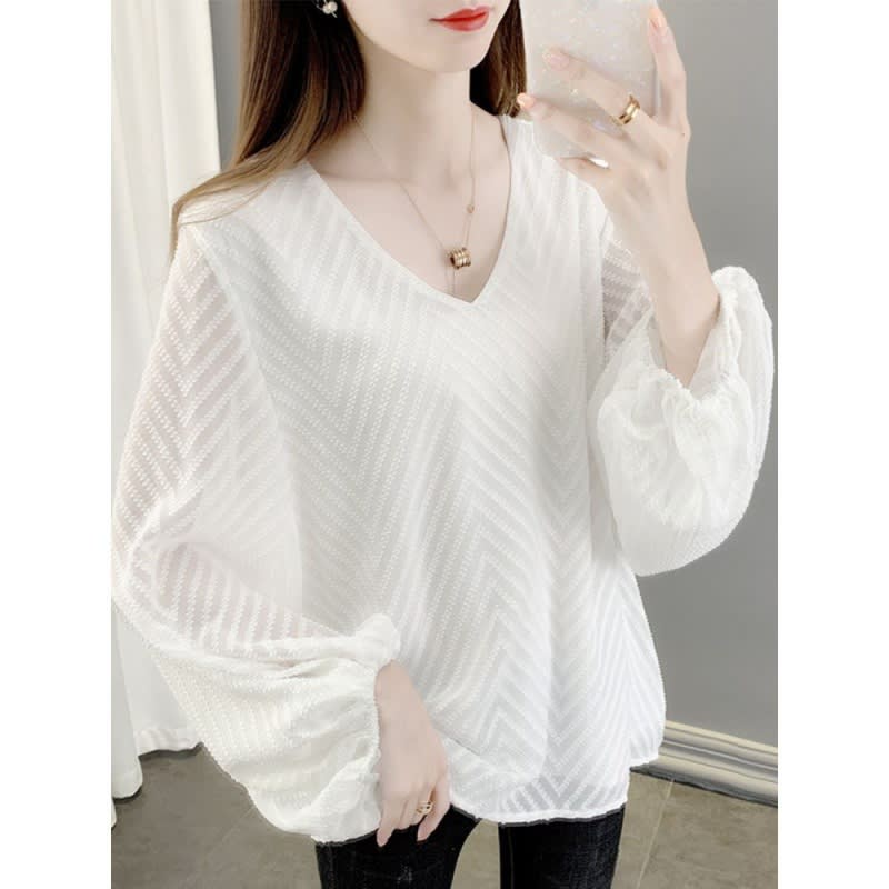 High-end Chiffon Top Fairy Slimming Belly-covering view 7