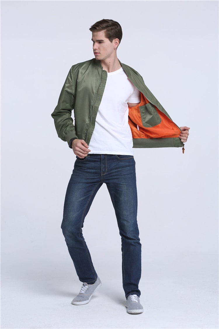 Men's Sports Casual Stand Collar Air Force MA1 Pilot Jacket Men's Baseball Jersey view 21