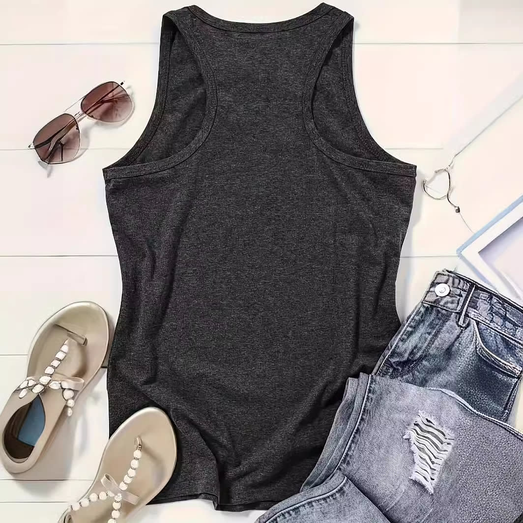 European American Fashion Floral Print Women's Vest view 2