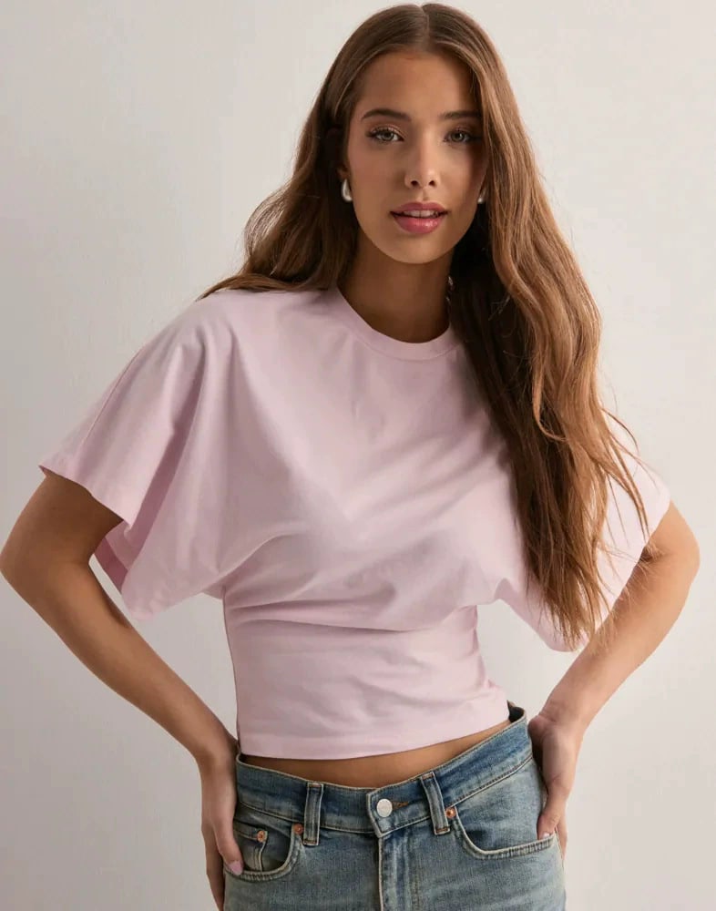 Round Neck Pullover Short Sleeve T-shirt Women's Solid Color Loose Top view 7