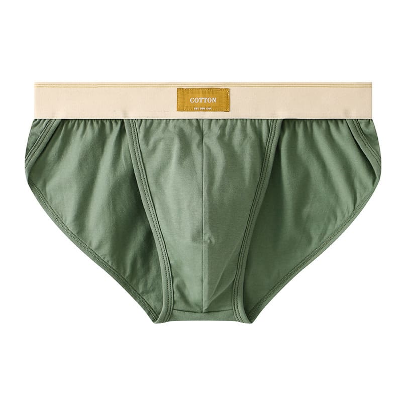 Loose Men's Solid Color Cotton Briefs view 7