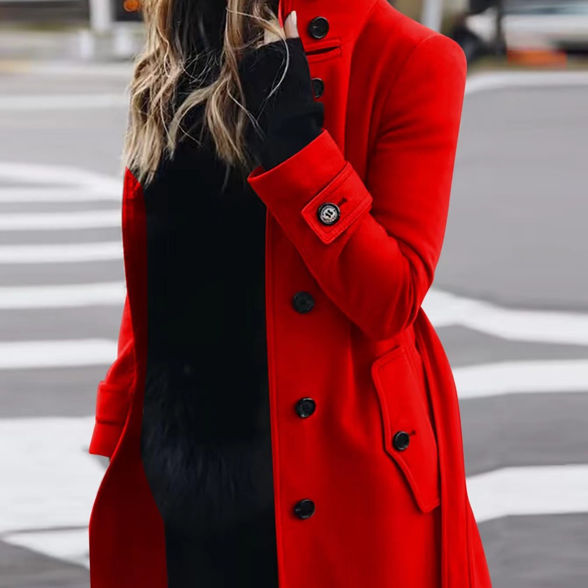 Autumn Winter New Woolen Coat Women's Slim Fit Cardigan Large Coat Women Long Sleeve Single Breasted Stand Collar Woolen Coat view 16