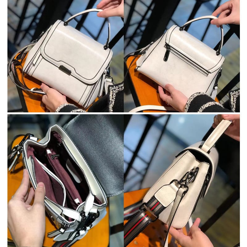 Women's Leather Simple Large Capacity Fashion Messenger Bag view 4