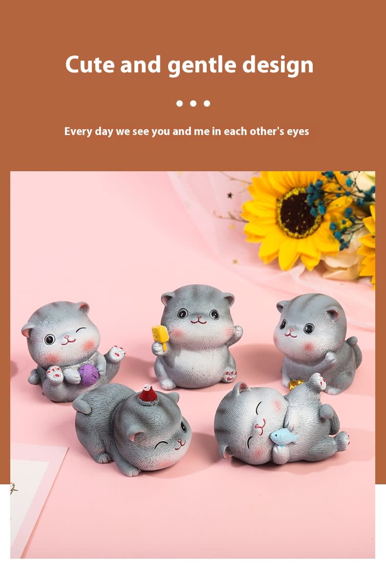 Cartoon Cute Cat Children's Room Cute Resin Decorations view 2