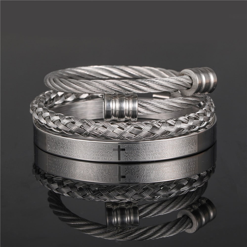 Titanium Steel Bracelet Suit Punk Creative Personality Roman view 24