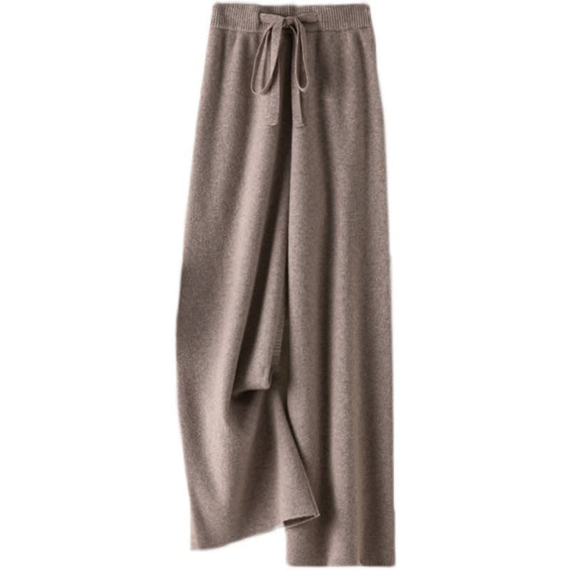Thick Wool Wide Leg High Waist Drooping Mop Pants view 7