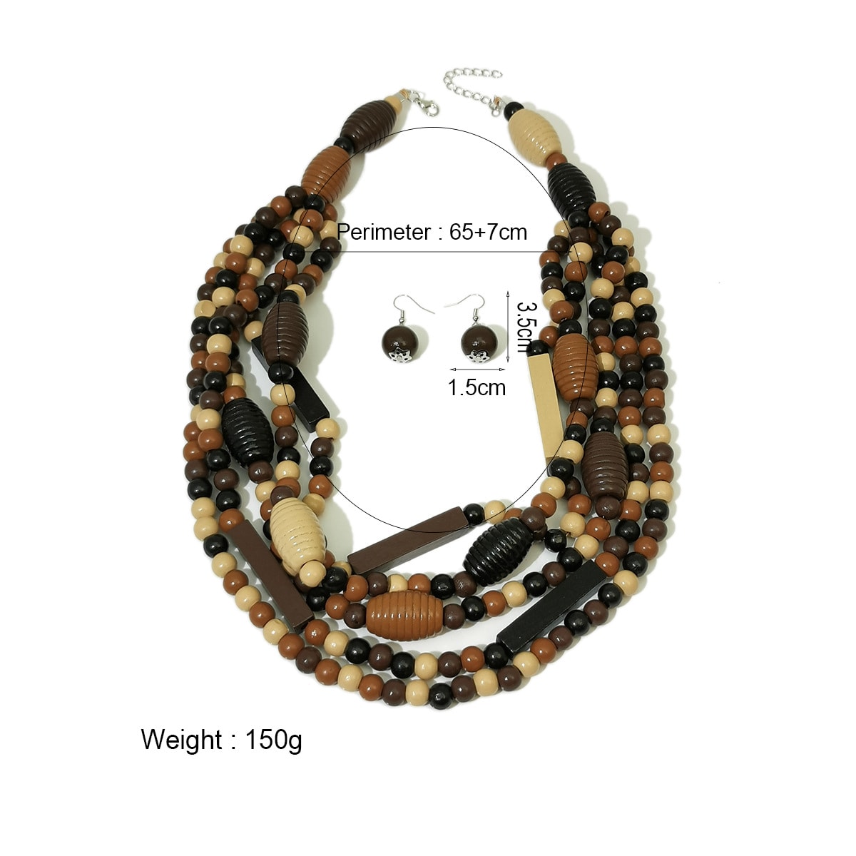 Women's Bohemian Multi-layer Beaded Long Necklace view 5