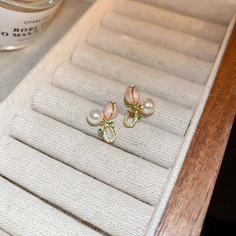 Fashion Personality Bead Tulip Flower Earrings view 7