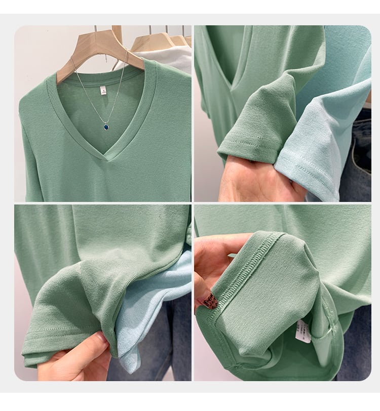 V-neck Shoulder Short-sleeved T-shirt Women's Fashion Small Top view 13