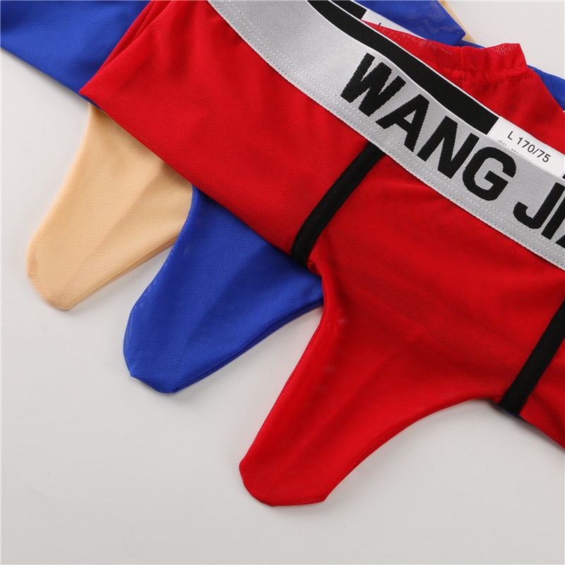 Men's Boxers Transparent Mesh Elephant Nose Underwear Bullet Separation Bag Boxers view 2